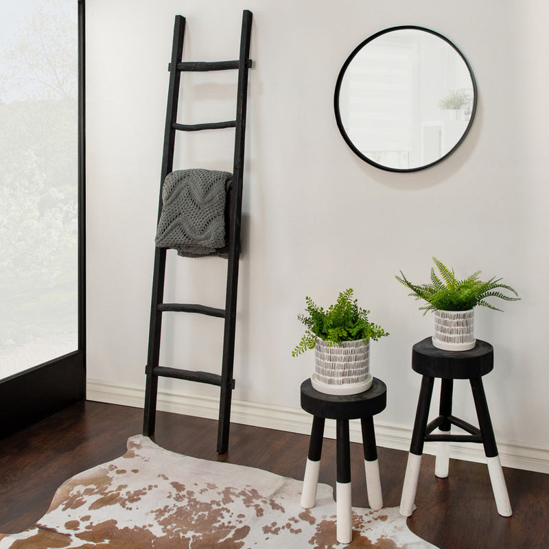 Wooden, Decorative 76" ladder, black