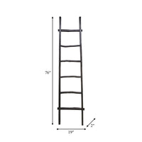 Wooden, Decorative 76" ladder, black