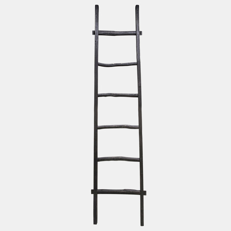 Wooden, Decorative 76" ladder, black