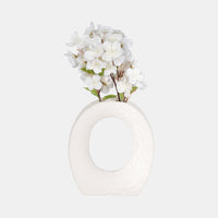 Rough Finish Open Cut-out With Vase Opening, White