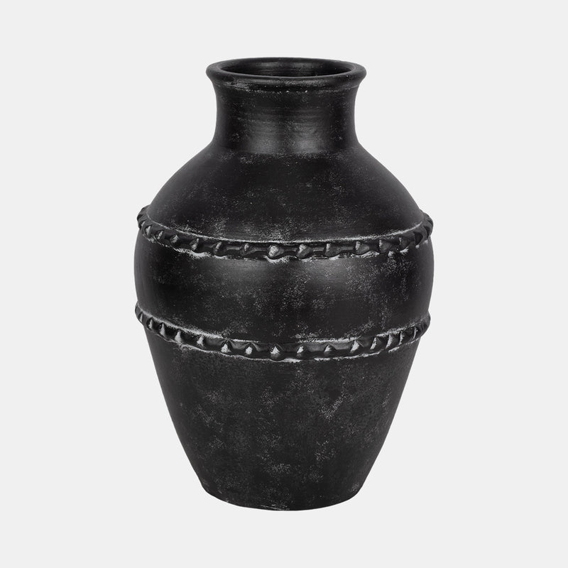 16" Traditional Terracotta Vase Black