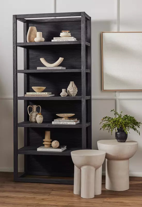 LORNE BOOKSHELF-DARK REEDED TOTEM