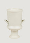 Chalk White Matte Ceramic Urn Vase - 12"