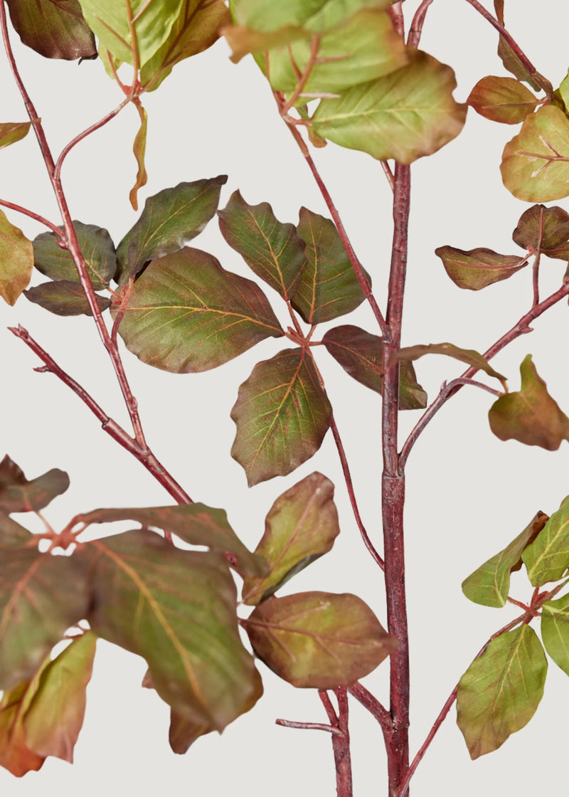 Burgundy Green Faux Chestnut Leaf Branch