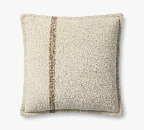 18" x 18" Tan/ Natural Ivory Pillow