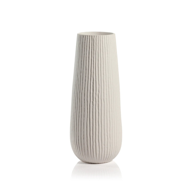 Kanie Tall Ceramic Vase - White