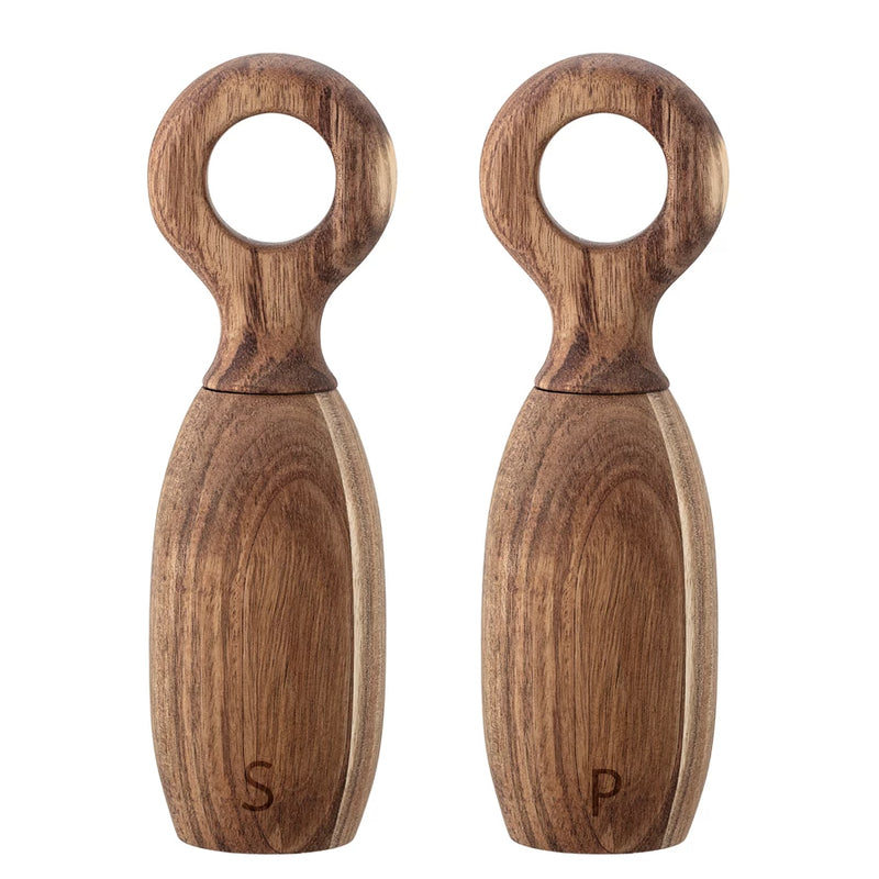 Acacia Wood Salt and Pepper Mills, Set of 2