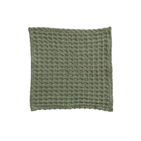 Stonewashed Cotton Waffle Weave Green Cloth