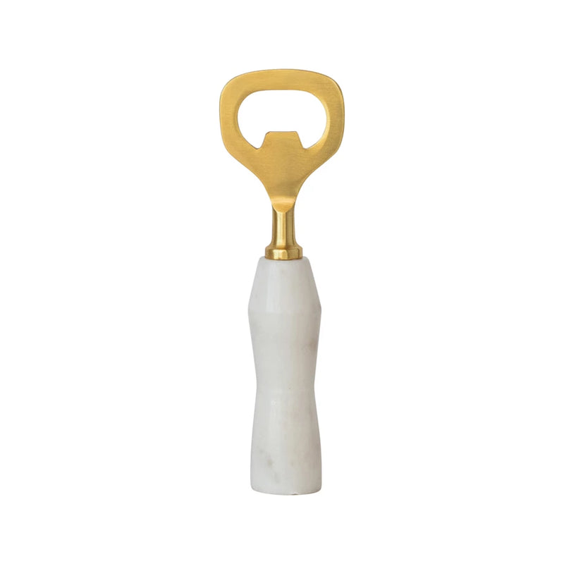 Stainless Steel & Marble Bottle Opener, Gold