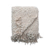 60x50 Woven Cotten Knit Throw w/ Fringe, Natural