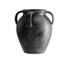 Black Textured Vase w/ Handles - Large