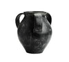 Black Textured Vase w/ Handles - Medium